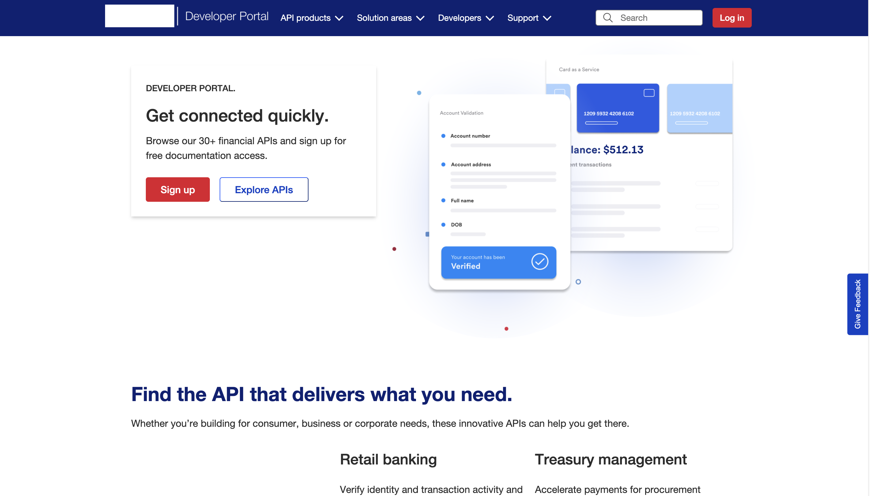 U.S. Bank Developer Portal — current state