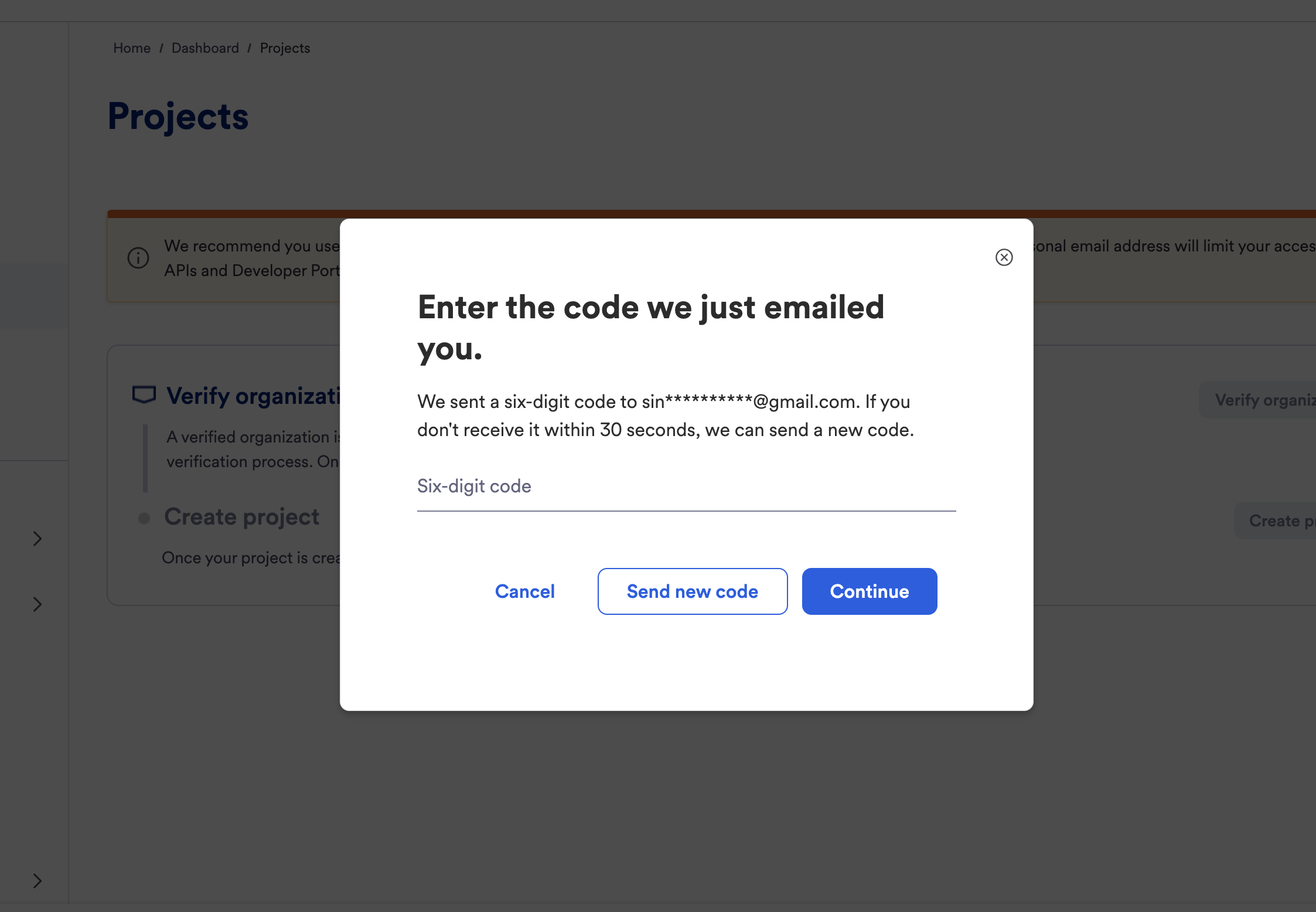 Enter verification code